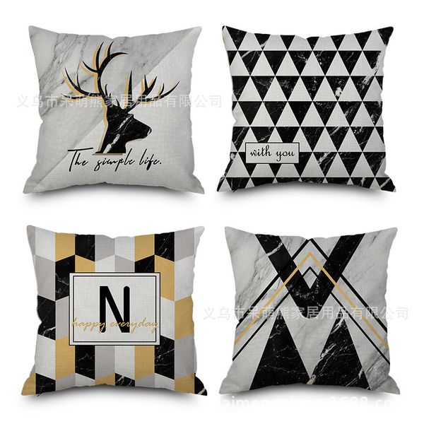 

new pattern flax geometry northern europe hold the wind pillow case concise back cushion cushion modern imitate mabaozhen