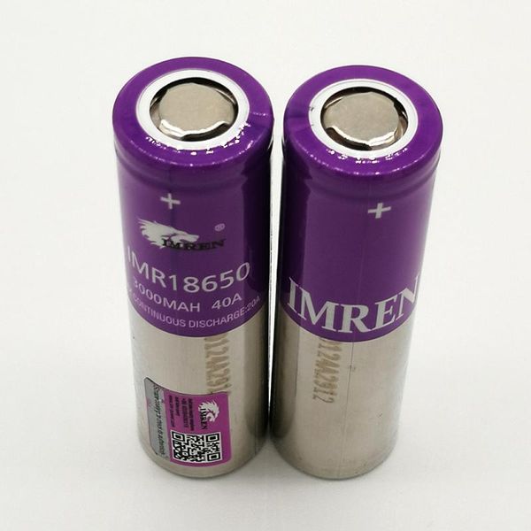 

100% imr 18650 battery 3000mah 3.7v 40a 18650 batteries rechargable lithium batteries fedex ing