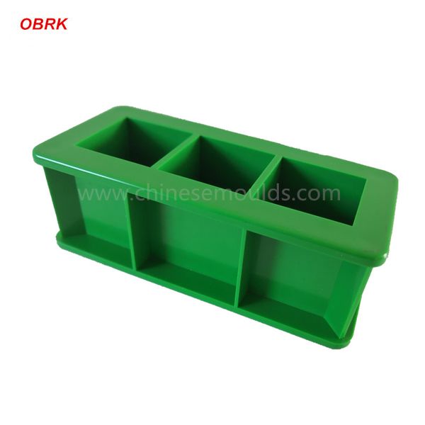 

40mm cube plastic test mould green three gang mould 40x40x40mm cube moulds concrete plastic