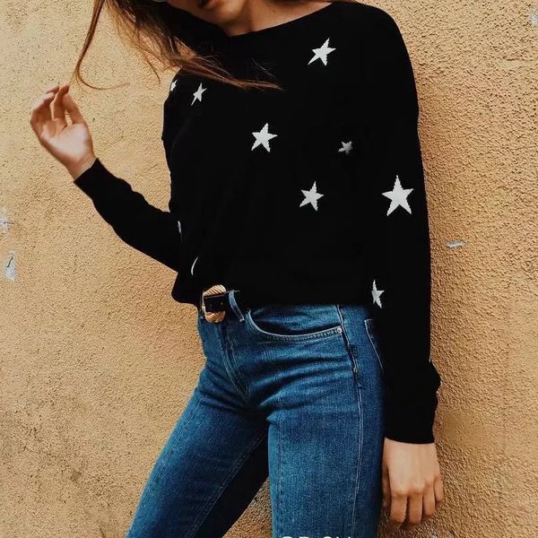 

liva star knitted pullover femme sweaters women long sleeve o neck women sweater 2018 winter autumn outerwear sueter mujer, White;black