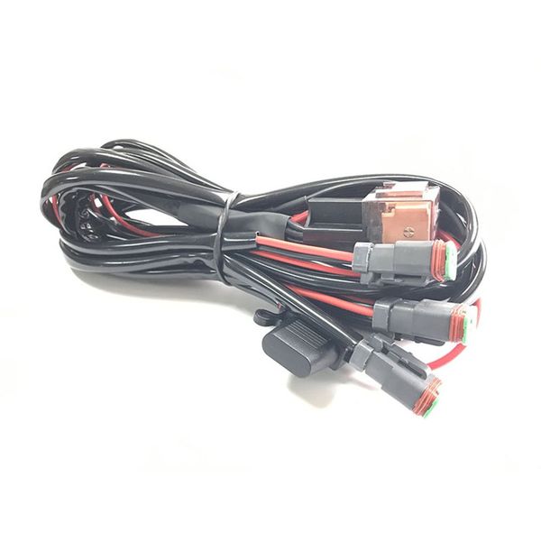 

connecting 3 car led work light wiring harness with dt connecter waterproof universal for long strip light off-road spotlights