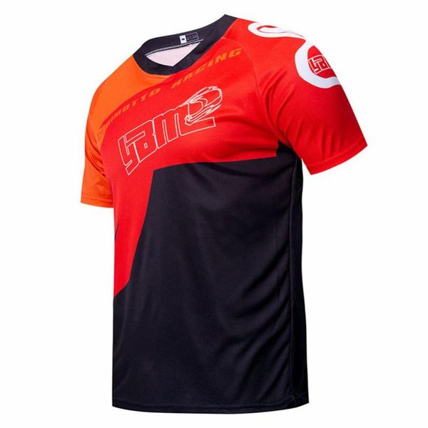 

quick dry motorcross jersey short sleeves cycling shirt mtb wear sublimated clothing, Black;red