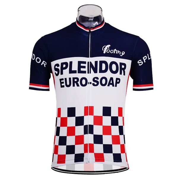 

cycling shirts & retro summer checkered pattern red/dark blue jersey short sleeve man bicycle clothing wear ropa ciclismo maillot, Black
