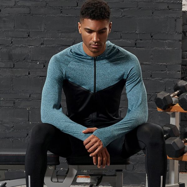 

vansydical 2019 men's outdoor training running jackets fitness gym zipper hoodies long sleeve workout cycling sportswear, Black;red