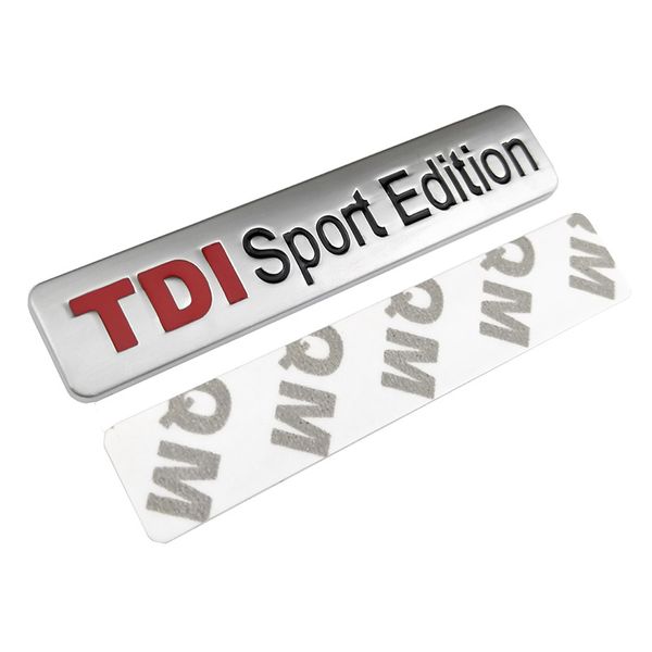 Metal Kırmızı TDI Sport Edition Logo Turbo Araba Mektup Çıkartma Emblem Krom Rozeti VW Polo Golf CC TT Jetta GTI TOUAREG225F