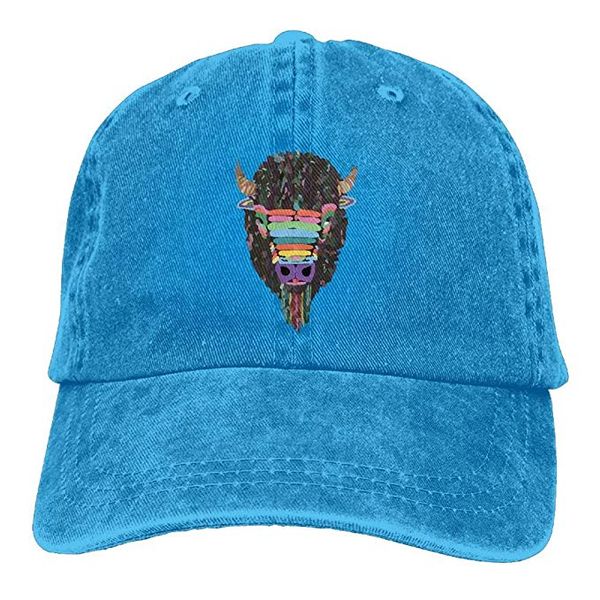 Cool American Bison Trend Printing Cowboy Hat Fashion Baseball Cap for Men and Women