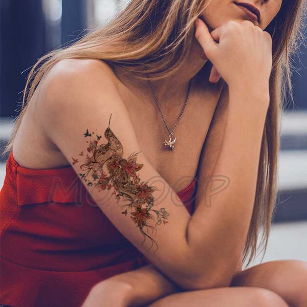 

tattoo sticker birds flowers hanna new waterproof temporary animal fake tatto body art for girl women men kid