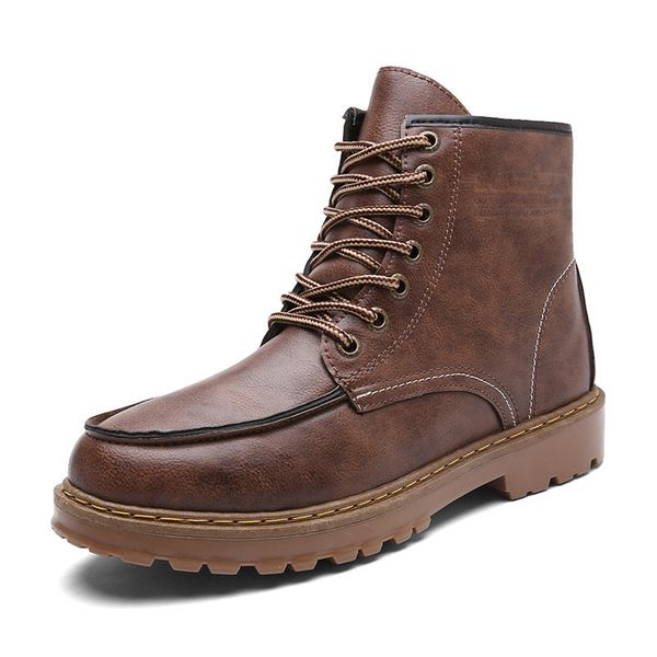 

winter mannen laarzen grote maat 39-44 vintage stijl mannen schoenen casual mode hoge uitgesneden kant-up warm hombre, Black