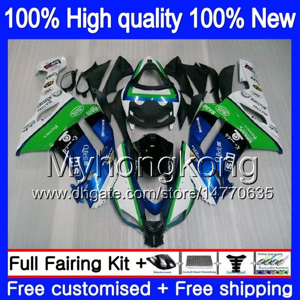 Corpo + 8Gifts para a Kawasaki ZX 6R 6 R 600cc ZX636 2007 2008 209MY.11 ZX636 ZX600 600 ZX6R 07 08 ZX 636 ZX6R 07 08 Agradável Azul Verde carenagens