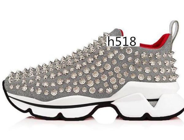 

2020 with box spike sock men sneakers red runner donna flat rubber shoes womens red bottom spike shoes flat trainers 4, Black