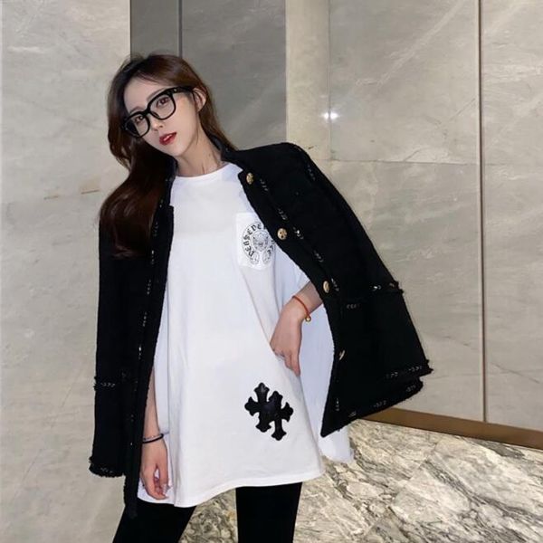 

spring, summer and autumn trend loose and short sleeve ins style casual t-shirts for men and women can be wholesale, White