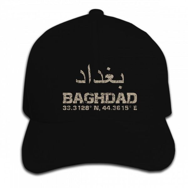 

print custom baseball cap hip hop baghdad iraq coordinates arabic hat peaked cap, Blue;gray