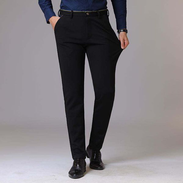 

2019 autumn fashion mens office pants elastic straight formal business trousers slim male suit pants foviva jc912, White;black