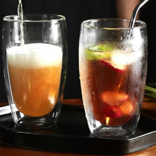 

joudoo 2/4/6/8 pcs heat-resistant double wall glass cup 80/250/350/450ml beer coffee water cups transparent cup wholesale 35