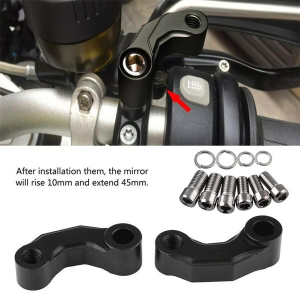 

the new durable mirrors brackets 2pcs motorcycle mirrors riser extension brackets adapter for bm-w r1200gs lc