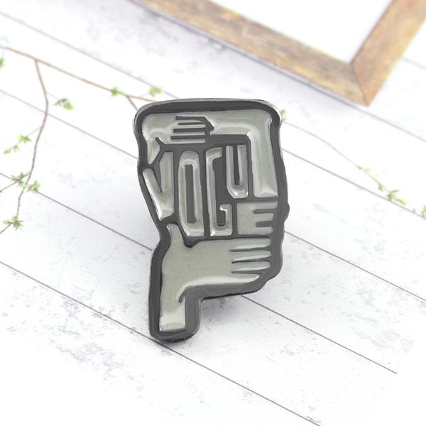 

gesture vogue gray hand personality creative brooch cartoon special tide new lapels denim badge pins enamel