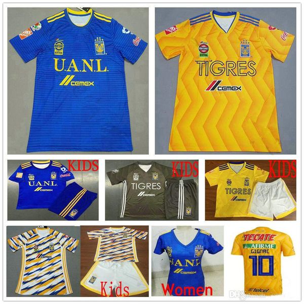 

2019 2020 liga mx club tigres uanl soccer jersey gignac guerron sobis duenas vargas h. ayala sosa custom home away third football shirt, Black