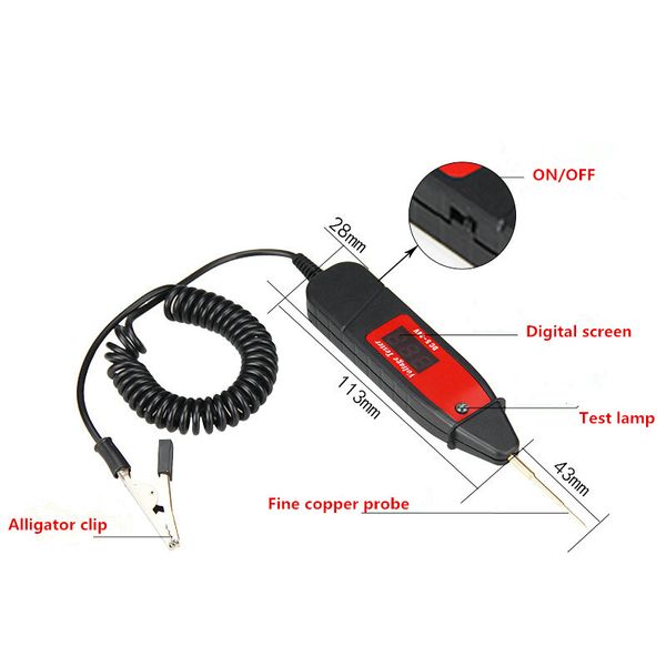 

universal 5-36v automotive lcd digital circuit tester voltage meter pen car truck circuit scanner power probe diagnostic tool