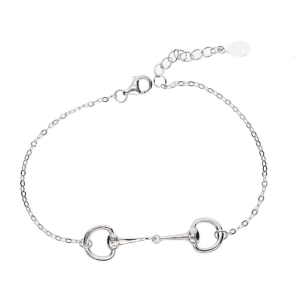

100% 925 sterling silve horse bit charm bracelet fashion jewelry women girls snaffle bit pendant silver women charm bracelet, Golden;silver