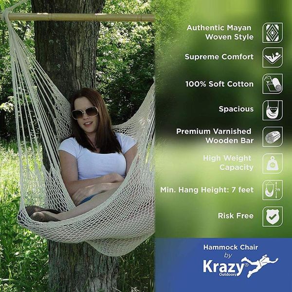 2019 Alloet Large Cotton Rope Net Hammock Chair Portable Outdoor Camping Hanging Sleeping Bed Indoor Children Kids Swing From S