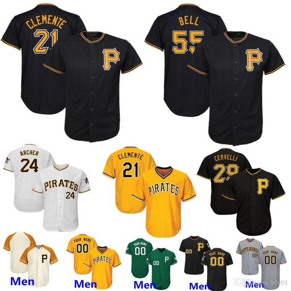 

Custom Pirates Chris Archer Jersey Pittsburgh Willie Stargell Clemente Josh Bell Marte Tekulve Cervelli Taillon Dickerson Frazier Men