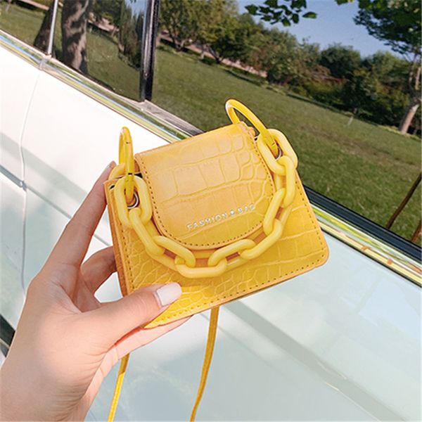 

mini small square crossbody bag fashion new quality pu leather women's handbag crocodile pattern chain shoulder messenger bags