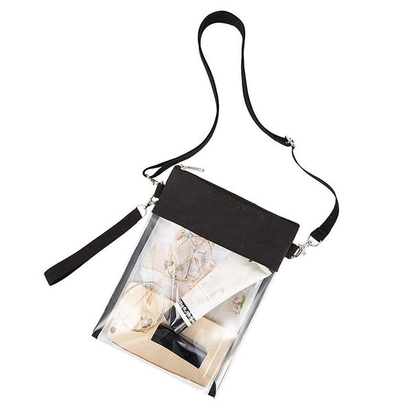 

women pvc transparent clear shoulder bag fashion girls jelly small mobile phone handbag causual street messenger bag #40