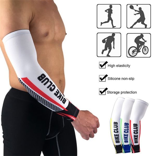 

1 pair cool men cycling running bicycle uv sun protection cuff cover protective arm sleeve bike sport arm warmers sleeves, Black