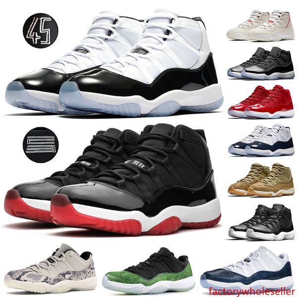 

new 11s jumpman bred concord 45 designer shoes 11 platinum tint low midnight navy basketball shoes for men women xi running trainers 36-47