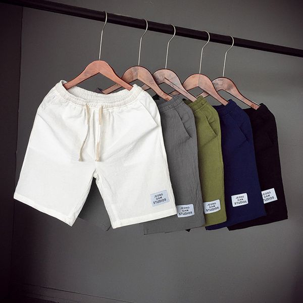 

cotton shorts male summer fertilizer to increase the number of japanese tide fat loose pants shorts casual beach pants thin section, White;black