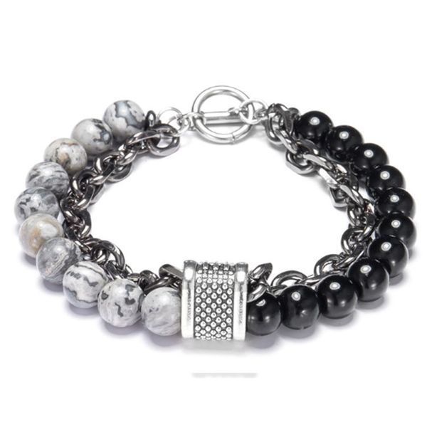 

8mm natural stone bracelets & bangles for men woman chain bracelet jewelry handmade, Black
