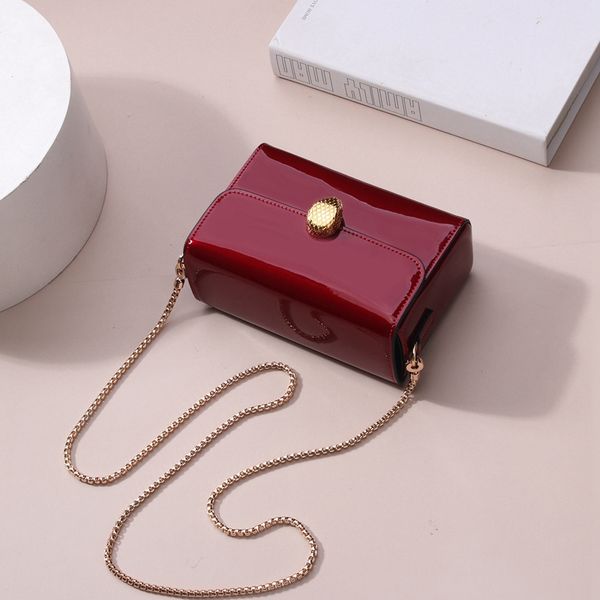 

woonam women fashion hide genuine calf leather chain strap box flap bag wb1179