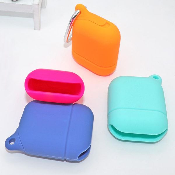 

fashion waterproof silicon case for airpods 1st/2nd generation protector cover sleeve pouch for wirless airpods earphone with hook 26 color