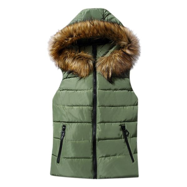 

women vest winter jacket pocket hooded coat warm casual cotton padded vest female slim sleeveless waistcoat jackets for women, Black;white