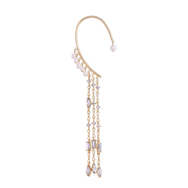 

1 pcs boho feather tassel long ear hook earring fashion for women girl dress jewelry no ear hole cuffs clip earring, Silver