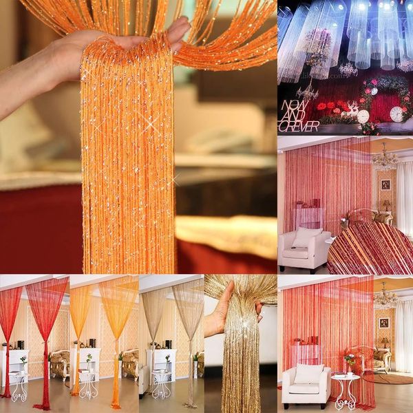 

shiny tassel string door curtain window room divider home decoration