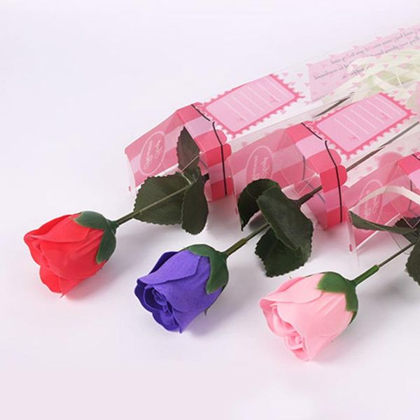 

romantic rose soap flower heads artificial flowers bathing petals box bouquet gift box for valentine's day wedding decor gift