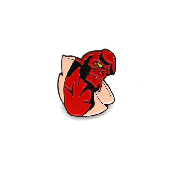 

12pcs movie hellboy pin enamel figure brooch for backpack bag jeans clothes badge lapel pins and brooches fashion jewelry, Gray