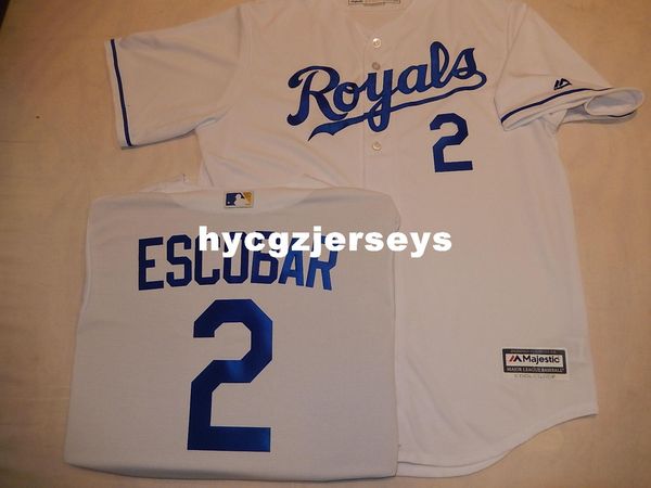 

baseball kr city #2 alcides escobar "cool base" sewn shirt jersey white mens stitched jerseys big and tall size xs-6xl for sale, Black;blue