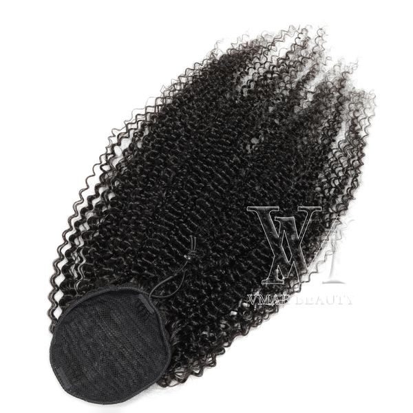 

vmae 120g 140g 100% unprocessed virgin hair no tangle no shedding natural color 3c ponytail full cuticle aligned for hair extensions, Black