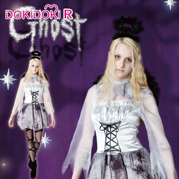 

dokidoki women halloween cosplay costume women ghost angle dress cool girl halloween cosplay costume christmas, Silver