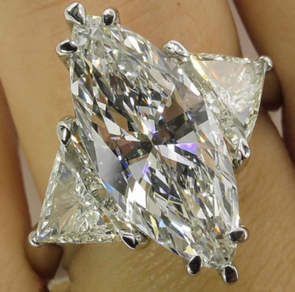 

925 silver cubic zirconia crystal moissanite diamond infinity promise rings for women water drop 5 bride jewelry rings, Golden;silver
