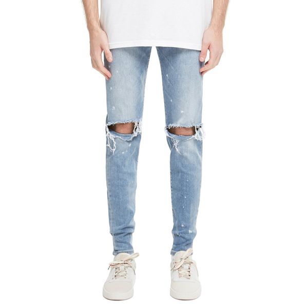 

2019 men jeans fashion design hip hop skinny ripped jeans, Blue