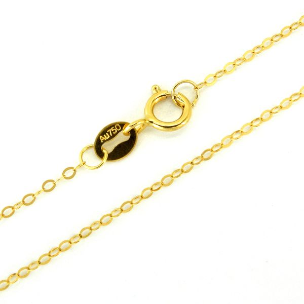 

rinyin genuine 18k yellow gold necklace pure au750 cute rolo chain 1mm width 16" - 36" inches, Silver