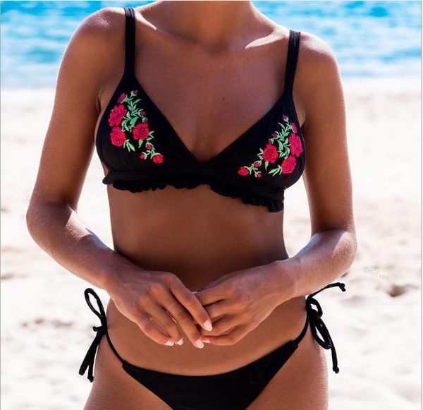 

европейский и американский сексуальный купальник бикини с черной печатью