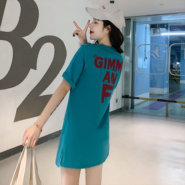 

2020 short-sleeved loose midi all-match white half-sleeved fashion 2020 women's short-sleeved t-shirt women's loose midi all-match