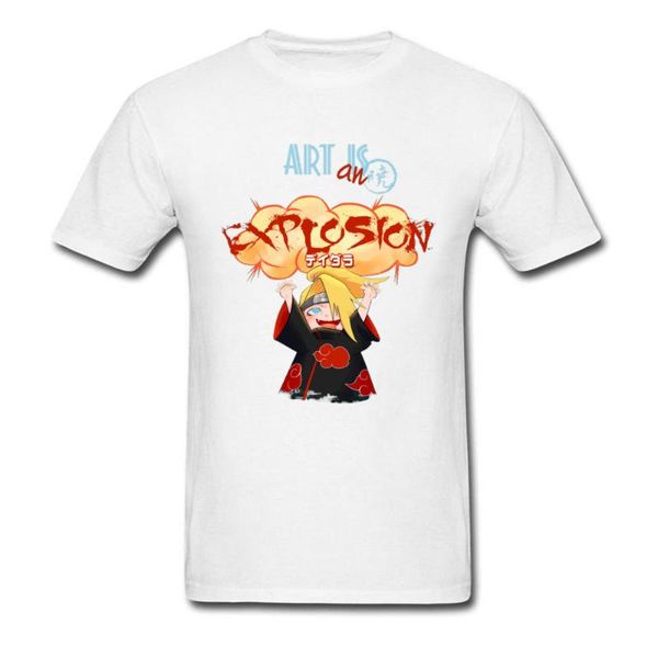 

chibi дейдара футболка naruto tshirt uchiha itachi tshirt art is взрыв смешные аниме топы тис streetwear негабаритные, White;black