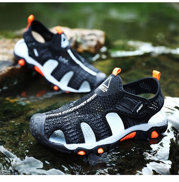 

2020 new kid's summer beach sandals fashion boys shoes non-slip students shoes fashion children sandals for boys, Black;red