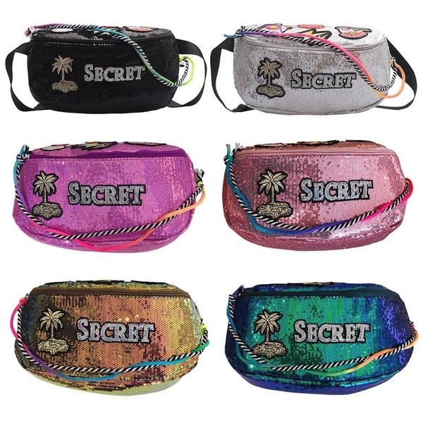

sequins waist fanny pack women multicolor chest crossbody bag phone pouch