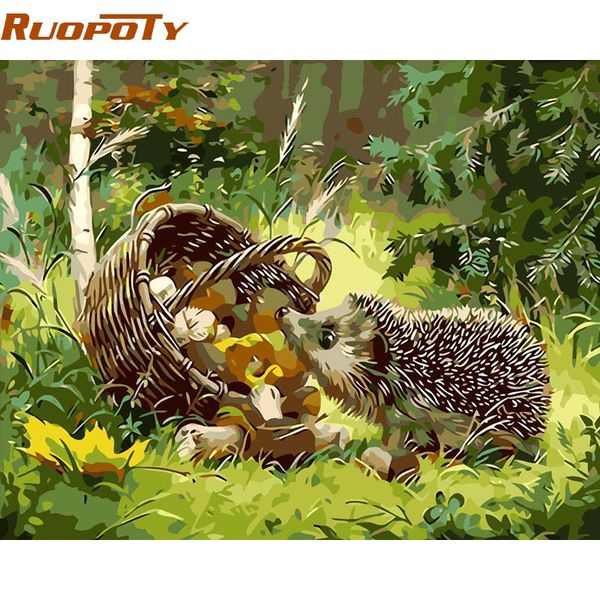 

ruopoty diy frame diy painting by numbers animals coloring by numbers wall art picture hand painted oil painting for home decor